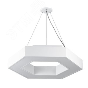 Светильник светодиодный Geometria Hexagon SPO-123-W-40K-045 45Вт 4000К 2500Лм IP40 600х600х80 белый подвесной - фото 4