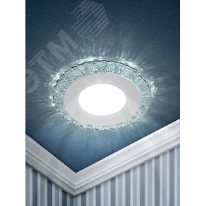 Светильник точечный DK LED 14 SL/WH светодиодный круглый белая подсветка 3+3W прозрачный/белый 2