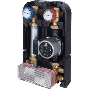 Группа насосная с теплообменником 18 пластин,с насосом Grundfos UPSO 25-65 в теплоизоляции - STOUT