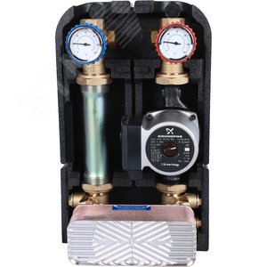 Группа насосная с теплообменником 28 пластин,с насосом Grundfos UPSO 25-65 в теплоизоляции - STOUT
