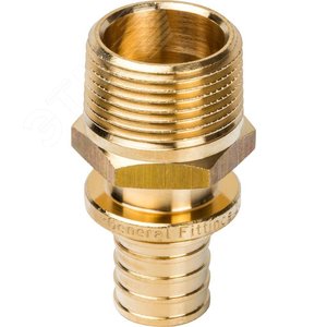 Переходник 20х3/4'НР с наружной резьбой, аксиальный, латунь