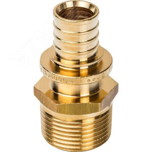 Переходник 20х3/4'НР с наружной резьбой, аксиальный, латунь 2