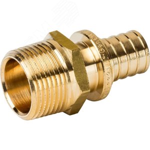 Переходник 20х3/4'НР с наружной резьбой, аксиальный, латунь 4