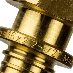 Переходник 16х1/2'ВР с внутренней резьбой, аксиальный, латунь - фото 4