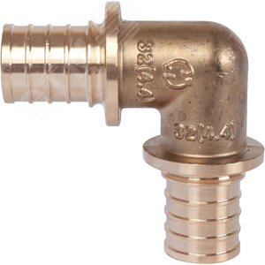 Угольник 32 90 град. аксиальный, латунь 2