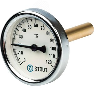 Термометр Dn 63 гильза 75 мм 1/2 - STOUT