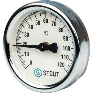 Термометр биметаллический накладной с пружиной Dn 63 мм (SIM-0004-630015) - STOUT
