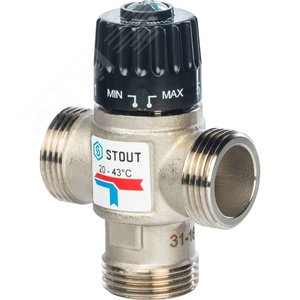 Клапан термост/смес STOUT G1 НР 20-43гр Kvs=1,6 - STOUT