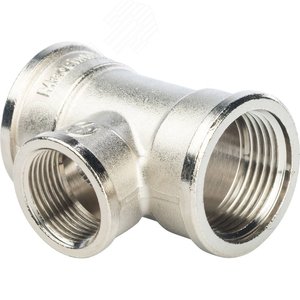 Тройник ВВВ 1'х3/4'х1' переходной, никелированный - STOUT