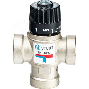 Клапан термост/смес STOUT 3/4 ВР 20-43гр Kvs=1,6 - STOUT