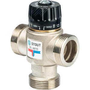 Клапан термост/смес STOUT 1 1/4 НР 30-65гр Kvs=3,5 - STOUT