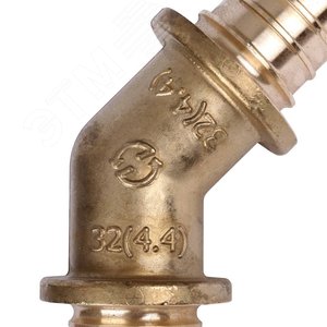 Угольник 32 45 град. аксиальный, латунь 5