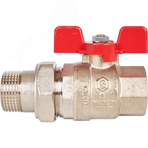 Кран шаровой со сгоном 1' ВН ручка бабочка (EPDM) 4