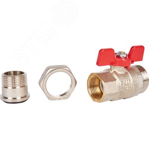 Кран шаровой со сгоном 1' ВН ручка бабочка (EPDM) 7