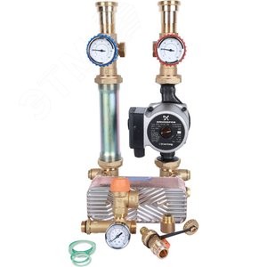 Группа насосная с теплообменником 28 пластин,с насосом Grundfos UPSO 25-65 в теплоизоляции - фото 5