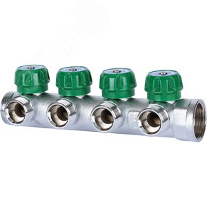 Коллектор распределительный 1'x4 выхода 3/4' ЕК - STOUT