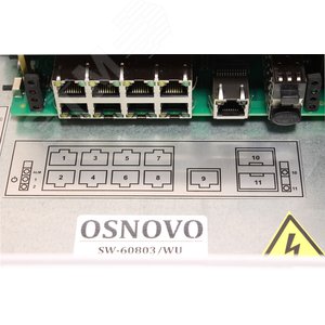 Коммутатор неуправляемый 11 портовRJ45/SFP 10 100 1000 Мб/с  PoE 240Вт - фото 4