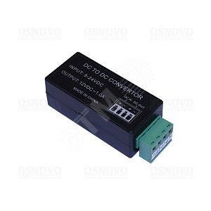 Преобразователь напряжения DC24V(диапазон от 8 до 24V) в постоянное стабилизированное DC12V, ток до 1A (PC-2412) - OSNOVO