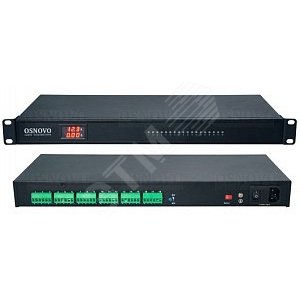 Блок питания на 18 каналов, для монтажа в 19 стойку 1U, DC 12V, 0,56А на канал - OSNOVO