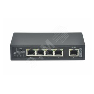Коммутатор PoE Fast Ethernet на 5 портов 4хFE (10/100 Base-T) с поддержкой PoE (IEEE 802.3af/at), FE (10/100 Base-T) Uplink (SW-20500/B(ver.2)) - OSNOVO