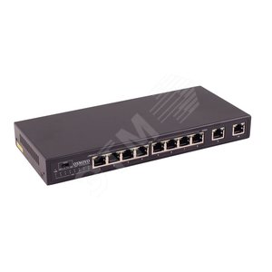 PoE коммутатор Fast Ethernet на 10 портов 8xFE с поддержкой PoE, 2xGE. Питание AC100-240V (96W). Внешний БП (SW-20820/B(96W)) - OSNOVO