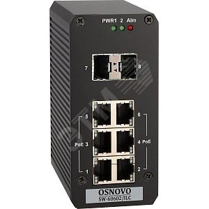 Промышленный управляемый (L2+) PoE коммутатор Fast Ethernet на 8 портов - OSNOVO