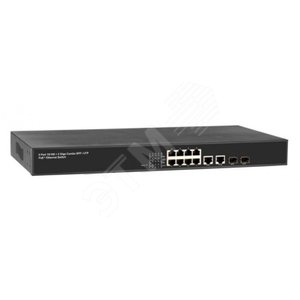 Коммутатор PoE Fast Ethernet на 10 портов 8хFE (10/100 Base-T) 2 x GE (10/100/1000 Base-T) Combo Uplink (RJ45 + SFP) (SW-60822/B(150W)) - OSNOVO