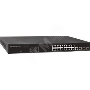 Коммутатор PoE Fast Ethernet на 18 портов 16xFE (10/100 Base-T) 2 x GE (10/100/1000 Base-T) Combo Uplink (RJ45 + SFP) (SW-61622/B(270W)) - OSNOVO