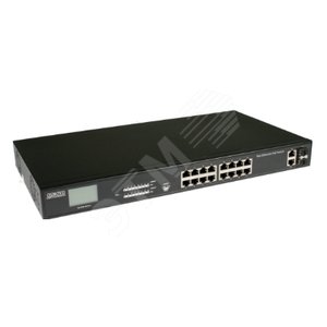 Коммутатор Fast Ethernet на 18 портов с измерением нагрузки PoE 16xFE(10/100 Base-T) 2 x GE Combo Uplink (RJ45 + SFP) (SW-61622/TB) - OSNOVO