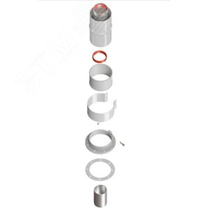 Дымоход нач участок 90 гр 60/100  хомут в комплекте + втулка D60 L-50 - Rommer