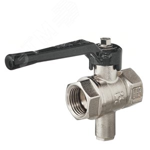 Кран шаровой для термодатчика 11Б27п1 1/2' А30/1 ВВ бабочка никель PN40 - БАЗ