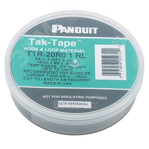 Лента TTR-20R0 крепежная Tak-Tape™ Hook & Loop, 6 м х 19.1мм (черный) (TTR-20R0) - Panduit
