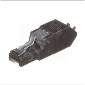 Модуль угловой TX6AразъемRJ45 Pan-Plug UTPкат6Aс крышкой черный (FPUD6X88MTG) - Panduit