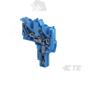 Клемма CDK2.5-2P-J-BL, 2,5 кв.мм, с каналом для перемычек, 2 зажима, синяя, проходная