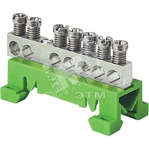 Колодка распред. зел. din 3 (7 винтов)