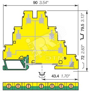 Клемма винтовая D4/6.Р.Т1 4мм.кв (ENT1SNA199220R0000) - TE Connectivity (Enterlec,Tyco)