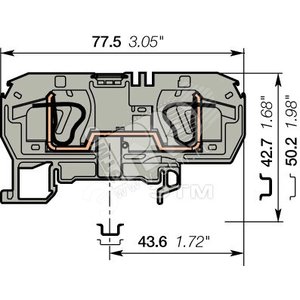 Клемма пружинная D10/10.N.2L 10мм.кв синяя (ENT1SNA290293R0500) - TE Connectivity (Enterlec,Tyco)