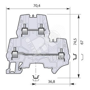 Клемма винтовая ZS4-D2 4мм.кв. двухуровневая синяя - TE Connectivity ОУЭО