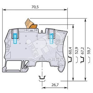 ZS4-S-T2-R1Клемма винтовая 4мм.кв. с разъединителе - TE Connectivity ОУЭО