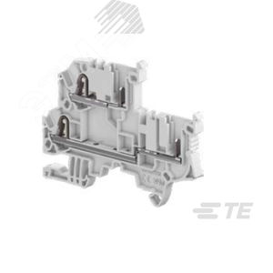 Клемма ZDK2.5-D2, 2 зажима+2 разъема, 2 независимых уровня, серая - TE Connectivity ОУЭО