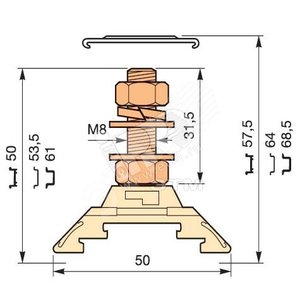 Клемма 1 шпилька HD70/22.F8.31.2 (ENT1SNA295402R2400) - TE Connectivity ОУЭО