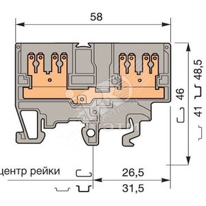 M2,5/6.4G.1 Клемма винт 2,5мм.кв. - TE Connectivity ОУЭО