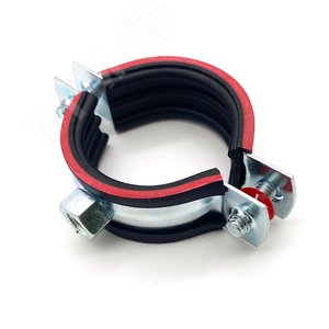 Хомут трубный с резиновым уплотнением  3 83-93мм сантехнический с гайкой М10 оцинкованная сталь W1 средних нагрузок