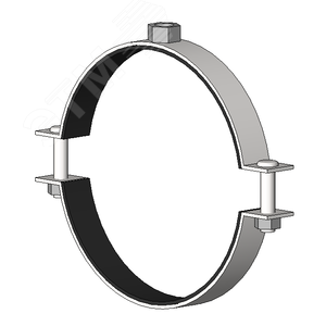 Хомут трубный с резиновым уплотнением Т 7 200-210мм  сантехнический гайка М16 оцинкованная сталь W1 высокой нагрузки 2