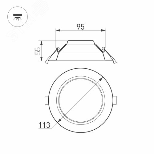 Светильник IM-CYCLONE-R115-10W White6000 (WH, 90 deg) (, IP40 Металл, 3 года) - фото 2