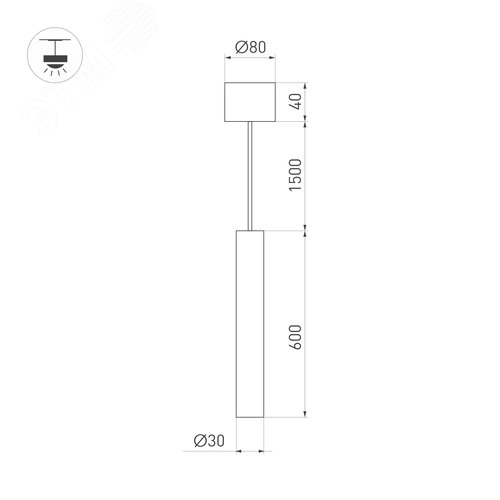 Светильник SP-PIPE-HANG-L600-R30-9W Day4000 (BK, 24 deg, 230V) (Arlight, IP20 Металл, 3 года) | 038610 | Arlight - фото 2