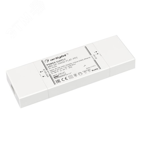 Блок питания ARV-SP-24036-FLAT-PFC (24V, 1.5A, 36W) (IP20 Пластик, 5 лет) - Arlight