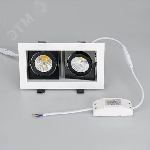 Светильник CL-KARDAN-S180x102-2x9W Day (WH-BK, 38 deg) (ARL, IP20 Металл, 3 года) - фото 4