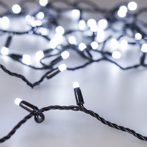 Гирлянда светодиодная декоративная ARD-STRING-CLASSIC-1000-BLACK-100LED-MILK-PULSE White 230V, 7W ARDCL, IP65 - фото 2