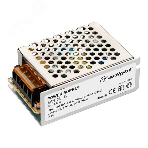 Блок питания ARS-35-12 (12V, 3A, 35W) (ARL, IP20 Сетка, 2 года) - Arlight